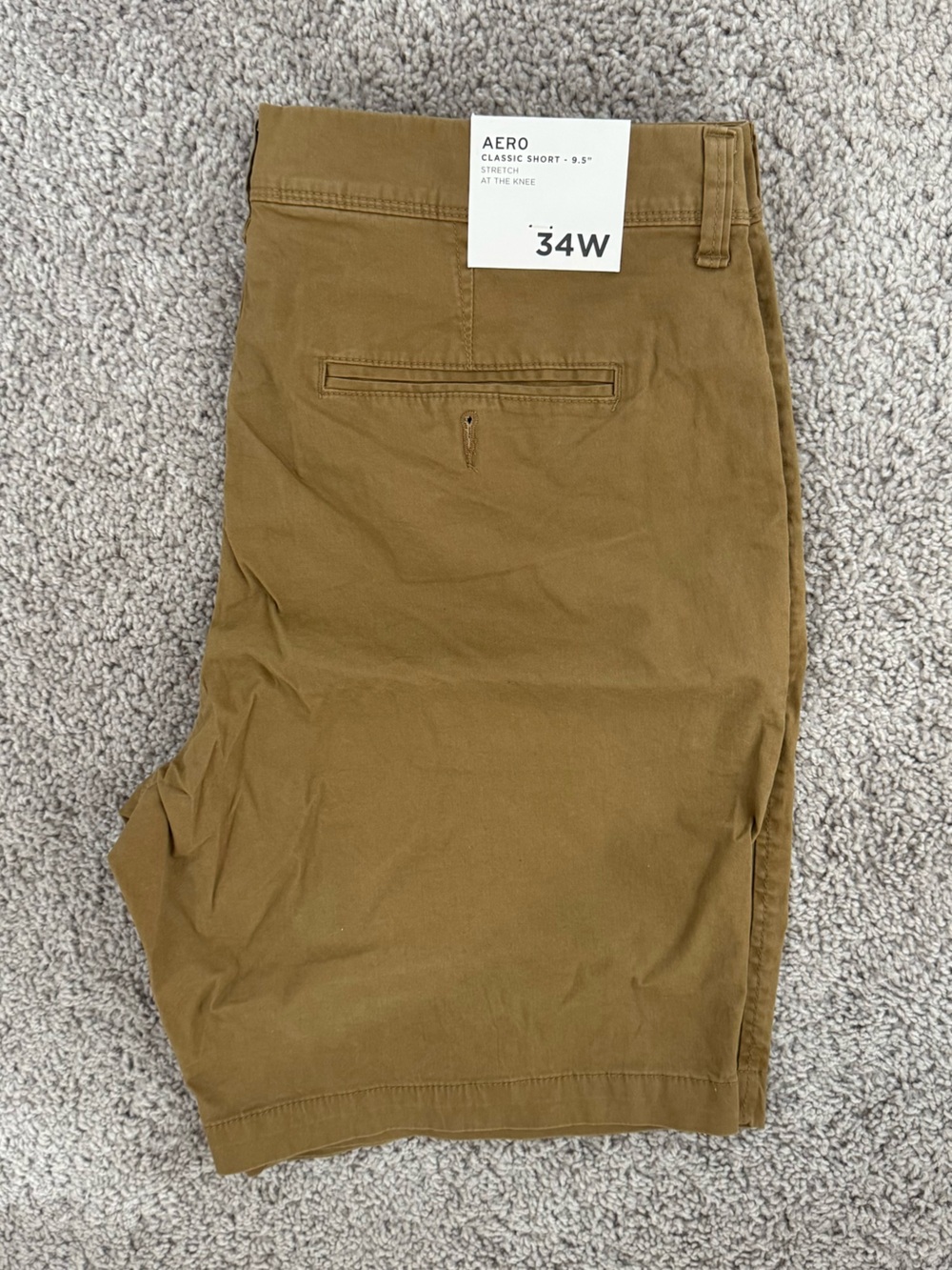 Aeropostale Men's Olive-Tan Flat Front Shorts